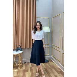Thumbnail Chân váy xoè công sở SEFA 2 túi dáng dài basic màu đen và be có bigsize đến 65kg 4