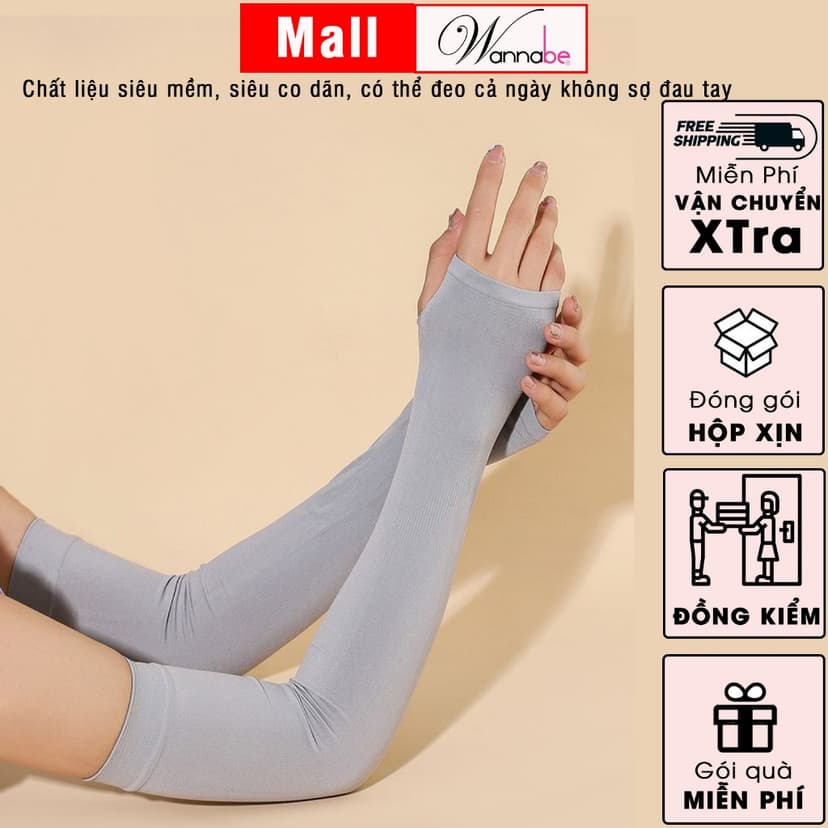 Ảnh Găng tay chống nắng nam nữ WANNABE bao tay chống tia UV bảo vệ chuyên sâu toàn cánh tay VD010 2