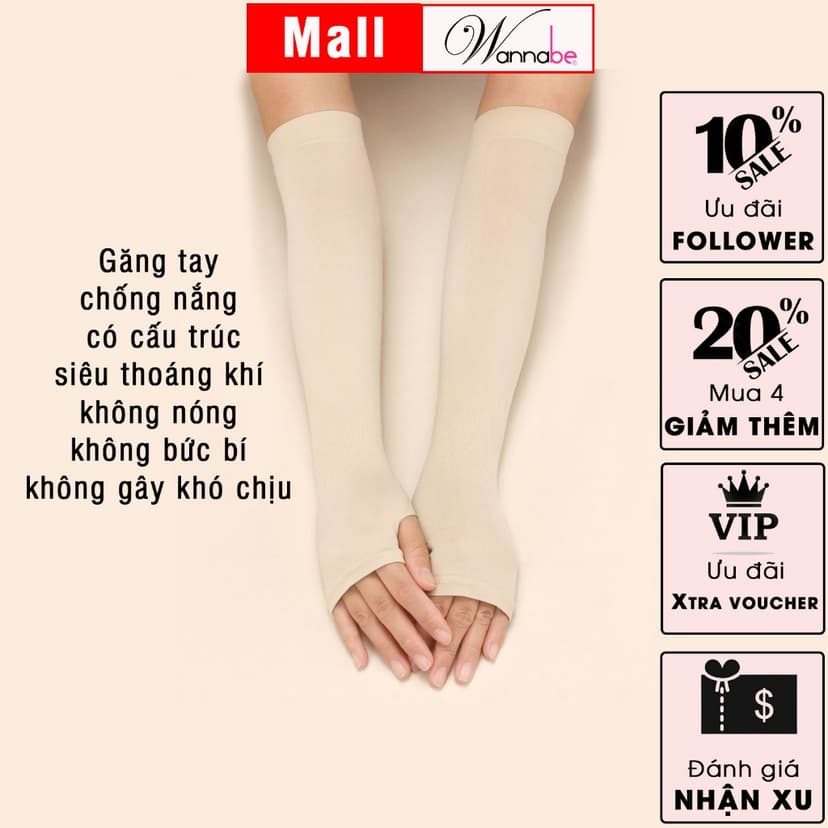 Ảnh Găng tay chống nắng nam nữ WANNABE bao tay chống tia UV bảo vệ chuyên sâu toàn cánh tay VD010 3