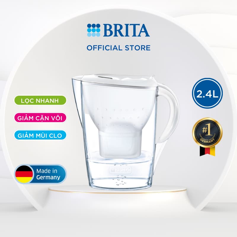 Ảnh Bình lọc nước BRITA Marella Cool White - 2,4L (có sẵn 1 lõi lọc Maxtra Plus) 1