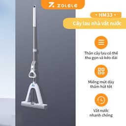 Thumbnail Cây lau nhà ZOLELE cán nhôm cầm nhẹ, tiết kiệm diện tích bảo quản Pva HM33 - Chính hãng 2