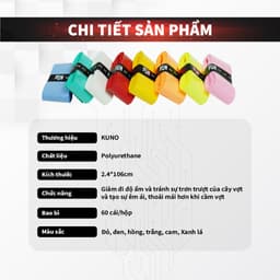 Thumbnail Quấn Cán Vợt Cầu Lông KUNO, Bề Mặn Mịn, Mỏng, Bám Tay Và Cảm Vợt Tốt, Chống Trơn Trợt QC05 1