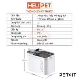 Thumbnail Máy Lọc Nước Cho Chó Mèo Dùng Pin PETKIT Eversweet Max - HeLiPet 2