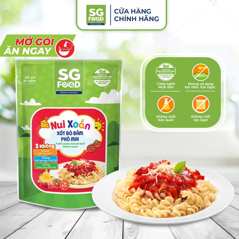 Ảnh Nui xoắn xốt bò bằm phô mai Sài Gòn Food 200g 1