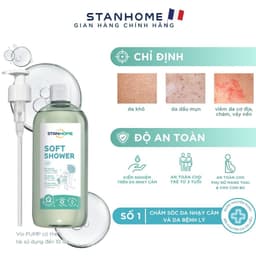 Thumbnail Sữa tắm, rửa mặt  cấp ẩm cho viêm da cơ đia, chàm, vẩy nến, da mụn nước không xà phòng Stanhome Soft Shower 740ml 3