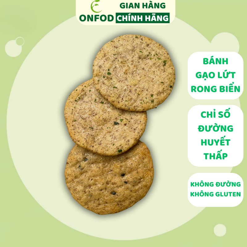 Ảnh Bánh gạo lứt rong biển hữu cơ ONFOD ăn kiêng giảm cân cho người tiểu đường mẹ bầu eat clean 125g 24 cái 1