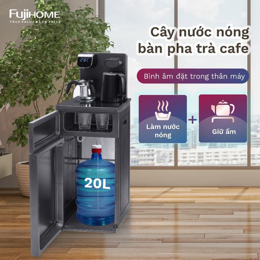 Ảnh Máy nước nóng bàn trà FUJIHOME TB110E-H Điều khiển từ xa - Cài đặt nhiệt độ sôi -Giữ ấm 50 độ 24 giờ 2