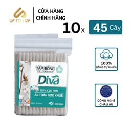 Thumbnail Tặng thêm 2 gói khi mua 10 gói Tăm bông kháng khuẩn Diva 100% Bông Tự Nhiên 1