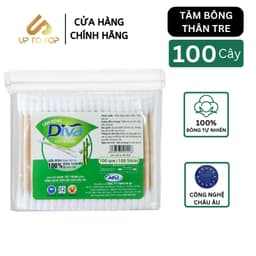 Thumbnail Tăm bông kháng khuẩn Diva Thân Tre 100% Bông Tự Nhiên 3