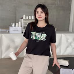 Thumbnail áo thun ngắn tay SEFA in hình chất liệu cotton 100% co dãn 4 chiều nhiều màu cực xinh 3