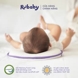 Thumbnail Gối Chống Bẹp Đầu Em Bé Rubaby, Chất Liệu Memory Foam Mềm Mại Thoáng Khí, Bảo Vệ Khung Xương Đầu Bé 4