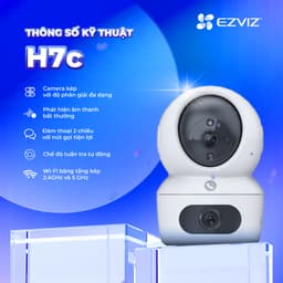 Thumbnail Camera wifi 2 mắt kép trong nhà ezviz H7C 8M cực nét 2k + gọi video call xoay 360 độ 2