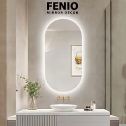 Thumbnail Gương đèn led cảm ứng FENIO hình oval bầu dục led ánh sáng trắng vàng 3 màu 3