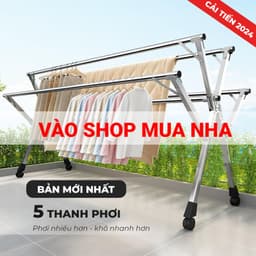Thumbnail Giàn phơi quần áo AVOHOME loại sào treo đồ thông minh dạng giá phơi gấp gọn có bánh xe, thiết kế kiểu sào inox 4