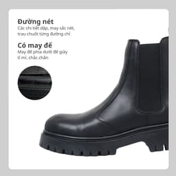 Thumbnail Giày chelsea da lì INICHI G1113 đế chunky tăng chiều cao, có may đế 1