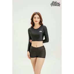 Thumbnail Quần bơi nữ, đồ bơi nữ BIKINI PASSPORT kiểu cạp cao & kín đáo - màu Đen - BS1005_BL 2
