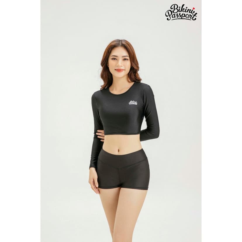 Ảnh Quần bơi nữ, đồ bơi nữ BIKINI PASSPORT kiểu cạp cao & kín đáo - màu Đen - BS1005_BL 2