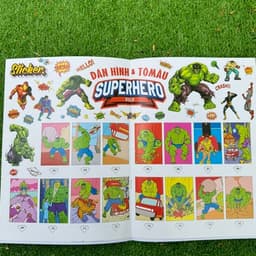 Thumbnail Sách Dán Hình Và Tô Màu Siêu Nhân Superhero - Superman - Hulk - Capyain America - Batman - Wonder Woman (Minh Thắng) 3