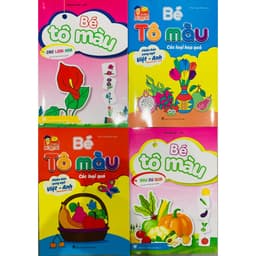 Thumbnail Sách - Combo Bé tô màu Rau - củ - quả - hoa (4 quyển) + bán kèm sáp màu 2