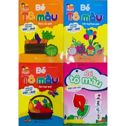 Thumbnail Sách - Combo Bé tô màu Rau - củ - quả - hoa (4 quyển) + bán kèm sáp màu 1