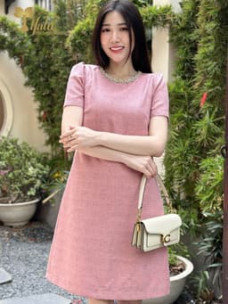 Thumbnail Váy nữ đầm dự tiệc thiết kế bigsize TIFALU Zol930PINK màu hồng dễ thương 1