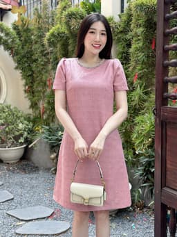 Thumbnail Váy nữ đầm dự tiệc thiết kế bigsize TIFALU Zol930PINK màu hồng dễ thương 4