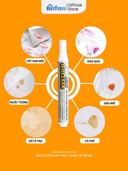 Thumbnail Bút Tẩy Vết Bẩn Quần Áo Tức Thì Mifan GOCLEAN 10ml - Không cần giặt, làm sạch nhanh, tiện lợi, an toàn cho mọi loại vải 2