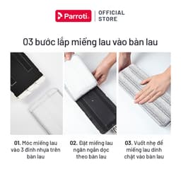 Thumbnail Miếng lau nhà 38x12cm, dùng cho bộ lau nhà size lớn Parroti Pro Max PX01 4