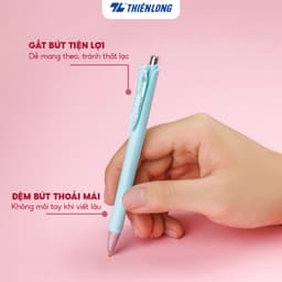 Thumbnail Hộp 5 Bút gel bi Pazto Thiên Long Smooth Ink Pen ngòi 0.5mm - Mực xanh viết trơn êm, thân bút 5 màu tone pastel GEL-B015 4