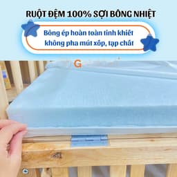 Thumbnail Đệm Cũi Cho Bé GOLDCAT Cắt May Theo Yêu Cầu, Chất Liệu Bông Ép, Độ Dày Tiêu Chuẩn 5cm, Thoáng Khí, Đàn Hồi Tốt 4