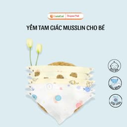 Thumbnail Yếm Tam Giac Muslin Cao Cấp Cho Bé Trai, Bé Gái 1