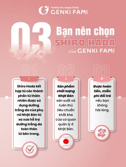 Thumbnail Viên Uống Trắng Da, Ngăn Ngừa Lão Hóa, Sạm Nám, Tàn Nhang Giúp Da Đều Màu Từ Thiên Nhiên Shiro Hada Genki Fami Nhật Bản 3