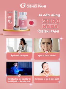 Thumbnail Viên Uống Trắng Da, Ngăn Ngừa Lão Hóa, Sạm Nám, Tàn Nhang Giúp Da Đều Màu Từ Thiên Nhiên Shiro Hada Genki Fami Nhật Bản 4
