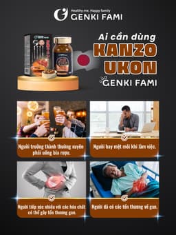 Thumbnail Viên Uống Bổ Gan Giúp Giải Độc Gan, Mát Gan, Giảm Căng Thẳng Mệt Mỏi, Hạ Men Gan Kanzo Ukon Genki Fami Nhật Bản 3