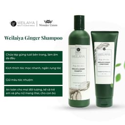 Thumbnail Cặp dầu gội đầu và dầu xả tóc thảo dược Weilaiya gừng trắng giúp ngăn rụng và kích thích mọc tóc kèm quà tặng 4