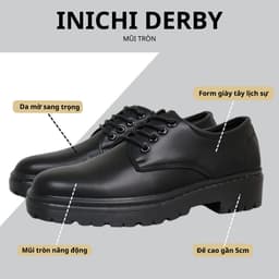 Thumbnail Giày derby da nam thời trang INICHI G1115 thiết kế da lì đế cao 1