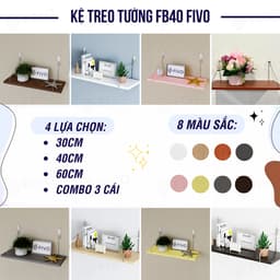 Thumbnail Kệ Treo Tường FIVO FB40 Trang Trí Không Cần Khoan, Tặng Kèm Đinh Và Móc Treo Inox Dễ Dàng Gắn Lên Tường, Decor Linh Hoạt 2