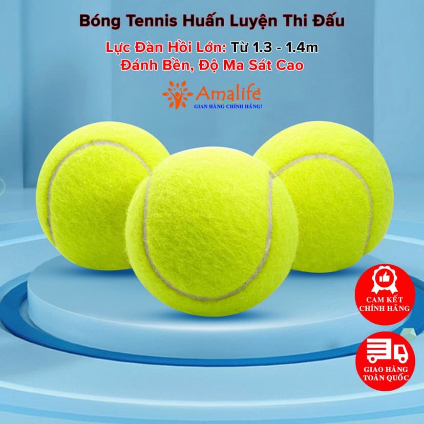 Ảnh Bóng Tennis Chuyên Dụng Mới 100% Được Sử Dụng Phổ Biến Nhất – Độ Nảy Cao 1.35 – 1.47m Chuẩn Quốc Tế Chính Hãng Amalife 1