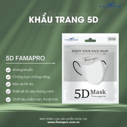 Thumbnail Khẩu trang kháng khuẩn 3 lớp 5d mask Famapro size 40-60kg 2