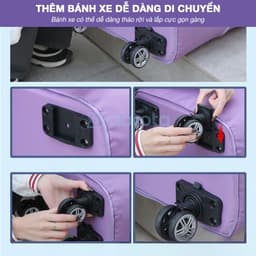 Thumbnail Túi du lịch 3 tầng gấp gọn có bánh xe kích thước lớn đi dã ngoại, công tác kéo tay, cài vali 3TBX 3