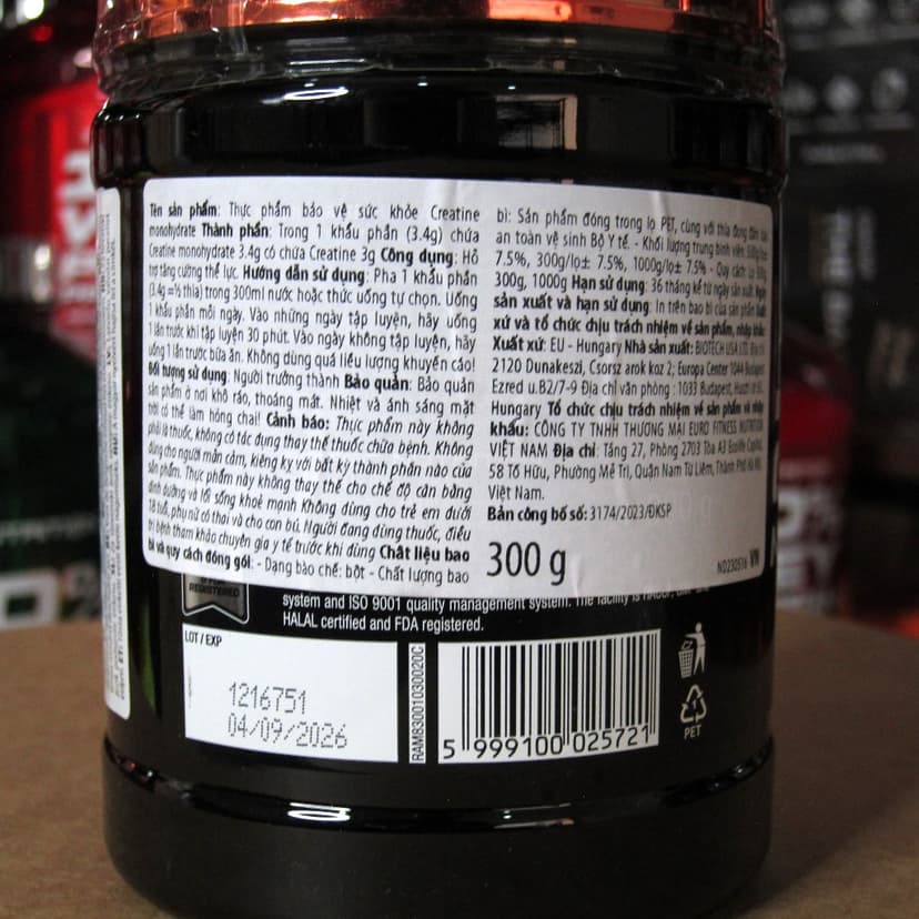 Ảnh Creatine | Creatine Monohydrate 300G - Tăng Năng Lượng Sức Mạnh Sức Bền, Bơm Máu Vào Cơ | SCITEC NUTRITION 4
