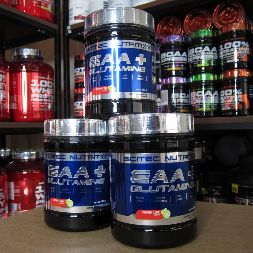 Ảnh EAA | EAA + GLUTAMINE - CHERRY LIME FLAVOUR 300G- 33sv | Phục Hồi, chống dị hóa và phát triển cơ bắp | SCITEC NUTRITION 3
