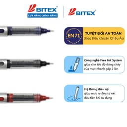 Thumbnail Bút lông bi Bitex R02 mực xanh, đỏ, đen ngòi 0.5mm 1