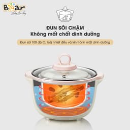 Thumbnail Combo Nồi Nấu Cháo Chậm BEAR 1.6L SUBE002 Tiếng Việt và Máy Xay Ăn Dặm 0.3L BEAR 8 Lưỡi GR-B03V8 Nấu Cháo Chưng Yến 2