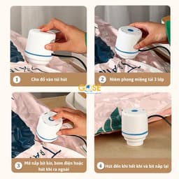 Thumbnail Bơm túi hút chân không quần áo, chăn màn siêu mạnh, động cơ bền bỉ tiện lợi thao tác dễ dàng 3