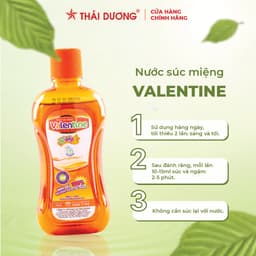 Thumbnail Nước súc miệng Valentine ngăn ngừa nhiệt miệng, hôi miệng, sâu răng dành cho người lớn, trẻ em 3