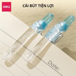 Thumbnail Bút gel bút bi nước mực xanh ngòi 0.5mm Deli, Bút bi bấm mực gel trơn tru viết sổ caligraphy 2