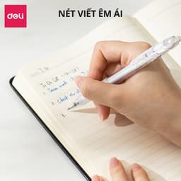 Thumbnail Bút gel bút bi nước mực xanh ngòi 0.5mm Deli, Bút bi bấm mực gel trơn tru viết sổ caligraphy 1