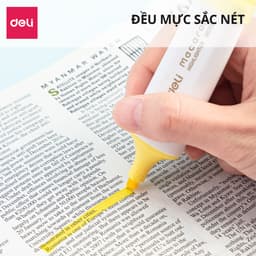 Thumbnail Bút highlight đánh dầu màu macaron Deli - Bút dạ quang đánh dấu nhớ dòng pastel mực đều nhanh khô cho văn phòng học sinh 3