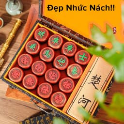 Thumbnail Cờ Tướng Gỗ Sồi Quân Cờ 4.8cm - Bàn Cờ Tướng Vải Da Lộn + Hộp Đựng Cờ Làm Quà Tặng Cao Cấp Chính Hãng Amalife - Mã VIP01 3